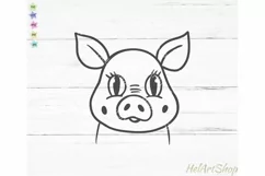 Cute Pig svg, Pig face svg, Piglet svg Product Image 1