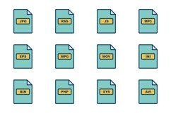 Set Of File Formats Icons Product Image 1