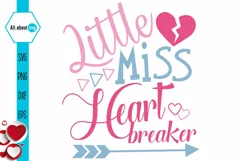Little Miss Heart Breaker Svg, Valentine's Svg Product Image 1