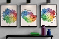 Set of Three Floral Digital Print Frame not included Product Image 2