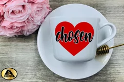 Chosen SVG Christian Quote SVG Valentines Heart SVG Cut file Product Image 4