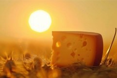 Golden hour cheese piece in the sunset Product Image 1