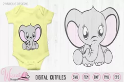 Baby elephant svg, Neutral baby svg, newborn, scanncut Product Image 2