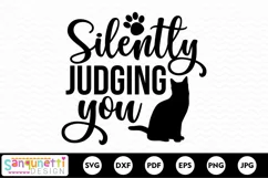 Silently Judging you cat SVG, funny cat SVG, cat mom Product Image 2