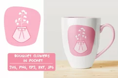 Bouquet flowers in pocket SVG, Wildflowers Sublimation, SVG Product Image 1
