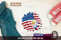 Patriotic Sunflower SVG| Patriotic Monogram| 4th of July SVG Product Image 3
