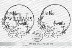Floral Monogram SVG | Farmhouse Round Sign SVG | dxf and mor Product Image 2