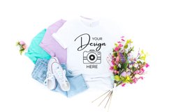 Easter Mockup Bella Canvas 3001 White T-shirt Mock up Product Image 1