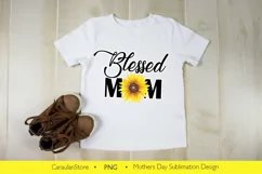 Blessed Mom PNG, Mothers Day Sublimation Design, Sunflower Product Image 2
