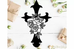 Cross svg, Christian svg, Floral design cut file Product Image 1