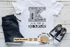 K is for Kindergarten svg first day of kindergarten t-shirts Product Image 1