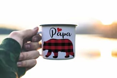 Bear family clipart. Plaid mama bear and family match shirt Product Image 4
