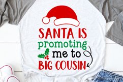 Santa is Promoting Me to Big Cousin Svg, Pregnancy Svg Kids Product Image 1