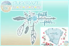 Faith Over Fear Quote with Arrow and Feathers SVG Product Image 1