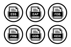 Set Of File Formats Icons Product Image 1