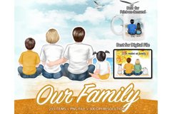 Sitting Family, Parents Clipart, Parents Illustration, Customizable family, Children Clipart, Watercolor family, big Family, Clipart family, Family clipart, Mom Daughter Clipart, daughter clipart, Parents illustration, Mom dad clipart, Watercolor people