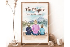 Sitting Family, Custom Family Portrait, Children Clipart PNG Product Image 2