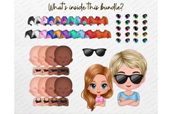 Bundle Chibi Family Clipart PNG, Custom Family Portrait Product Image 5