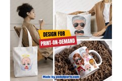 Bundle Chibi Family Clipart PNG, Custom Family Portrait Product Image 9