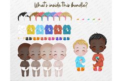 Chibi Kids Christmas Clipart PNG, Cute children boy girl Product Image 2