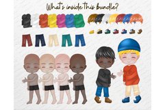 Chibi Kids Christmas Clipart PNG, Cute children boy girl Product Image 3