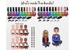 Chibi Kids Christmas Clipart PNG, Cute children boy girl Product Image 3