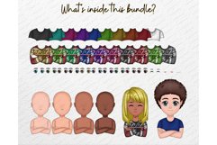 Chibi Kids Christmas Clipart PNG, Cute children boy girl Product Image 2