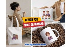 Chibi Kids Christmas Clipart PNG, Cute children boy girl Product Image 5