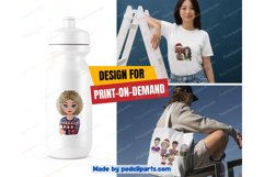 Chibi Kids Christmas Clipart PNG, Cute children boy girl Product Image 5