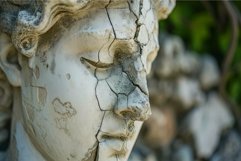 Detailed view of an aged statue with weathered texture and c Product Image 1