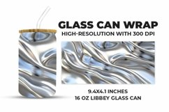 Abstract Silver Waves Glass Can Wrap Product Image 1