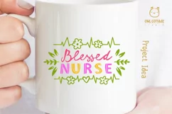 Blessed Nurse SVG, Nurse Floral Monogram SVG, Nurse Tattoo Product Image 4