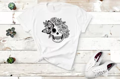 Floral Skull SVG File | Layered Skull SVG DXF Cut Files Product Image 2