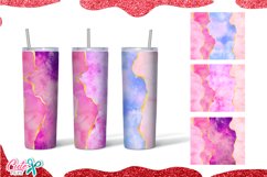 20 oz Skinny Tumbler Pink agate and galaxy sublimation Product Image 2