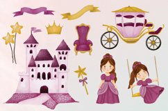 Little Princess Watercolor Clipart Set dusty purple PNG Product Image 2