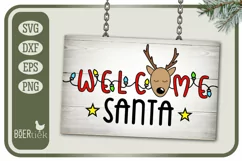Welcome Santa, Welcome sign for Christmas, SVG cut file Product Image 1