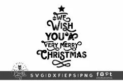 Wish You A Very Merry Christmas SVG | Christmas Tree Quote Product Image 5