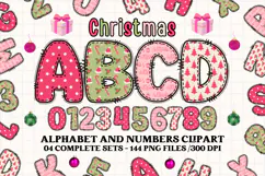 Christmas Alphabet png clipart, christmas letters doodle Product Image 1