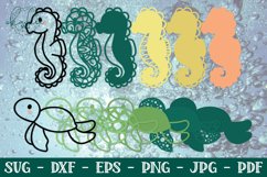 3D Underwater Creatures SVG, Sea Mandala, Turtle SVG, Whale Product Image 2