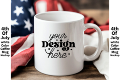 4th of July white 11oz blank coffee mug mockup Product Image 1