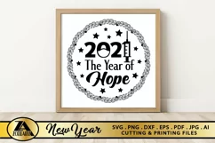 New Year SVG 2021 Home Sign SVG Farmhouse Round Sign SVG Product Image 2