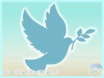 Dove Bird Of Peace Silhouette Svg Dxf Eps Png Pdf Files Product Image 3