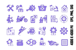 Purple Repair Icons Product Image 1