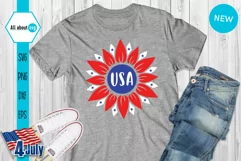 USA Sunflower Svg, Patriotic Sunflower Svg Product Image 3