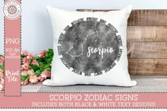 Scorpio Zodiac Sign with Personality Traits for Sublimation Product Image 2