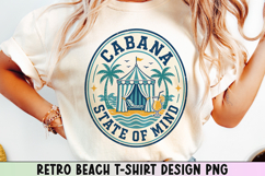 Retro Beach T Shirt Design, Distressed Coastal Sublimation. Product Image 1