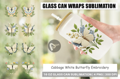 Glass Can Cabbage White Butterfly Product Image 1
