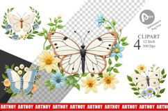 Cabbage White Butterfly Clipart Product Image 1