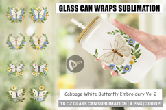Glass Can Cabbage White Butterfly Product Image 1