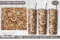 3D Seamless Sublimation Skinny Tumbler Wrap| 20oz | Png Product Image 1